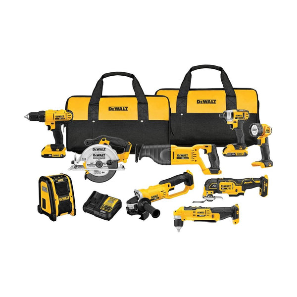 DEWALT 20V MAX Power Tool Combo Kit, 9-Tool Cordless Power Tool Set with 2 Batteries and Charger