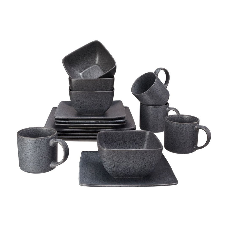 Better Homes & Gardens Square Stoneware 16-Piece Dinnerware Set