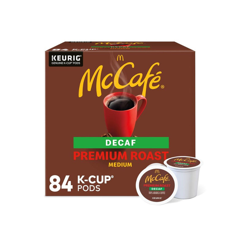 84-Ct McCafe Premium Roast Decaf, Keurig Single Serve K-Cup Pods, Medium Roast