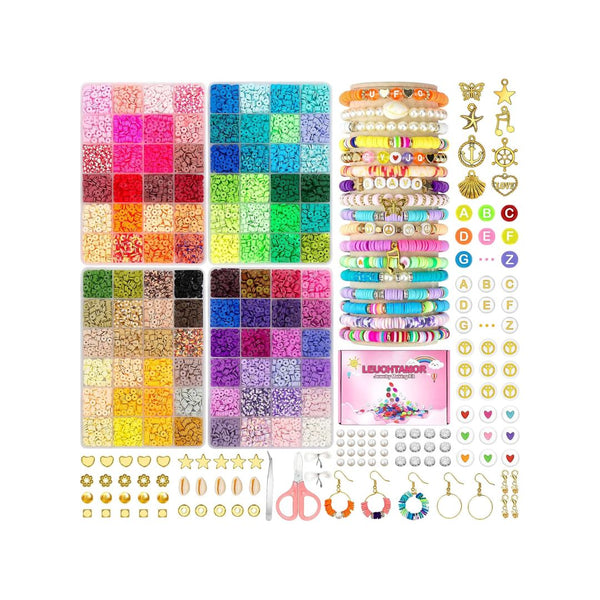 15,000 Pc Clay Beads Bracelet Making Kit, 96 Colors 4 Boxes