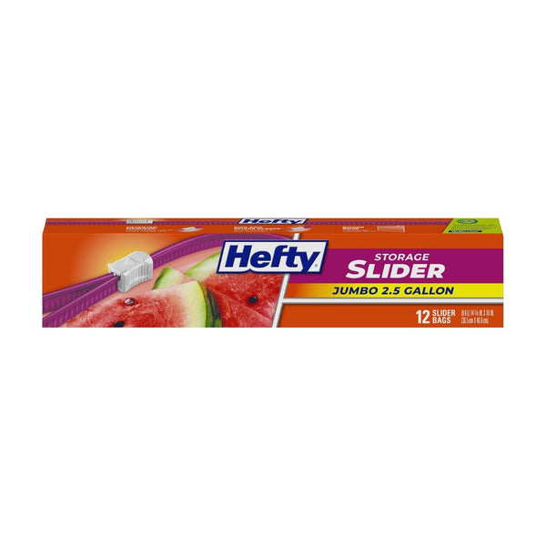 12 Hefty 2.5 Gallon Slider Food Storage Bags