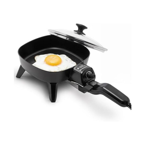Elite Gourmet Personal Stir Fry Griddle with Tempered Glass Lid