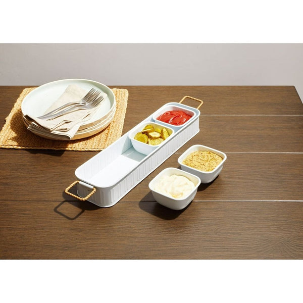 Galvanized Rectangle Condiment Tray
