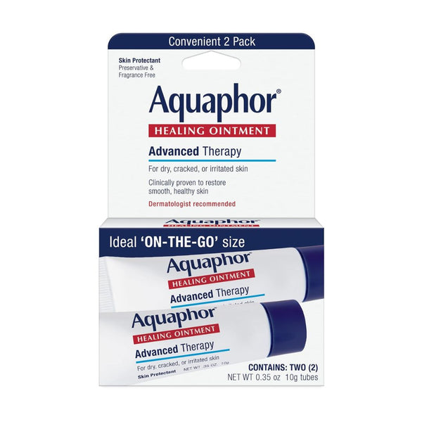 2 Tubes of Aquaphor Healing Ointment Advanced Therapy Skin Protectant