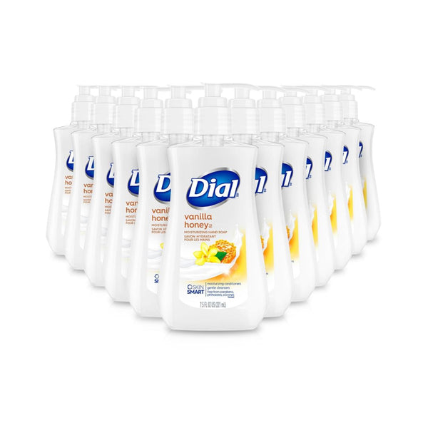 12 Bottles of Dial Liquid Hand Soap, Vanilla Honey