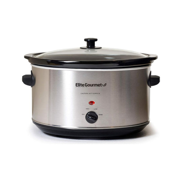 Elite Gourmet Stainless Steel 8.5 Qt Slow Cooker