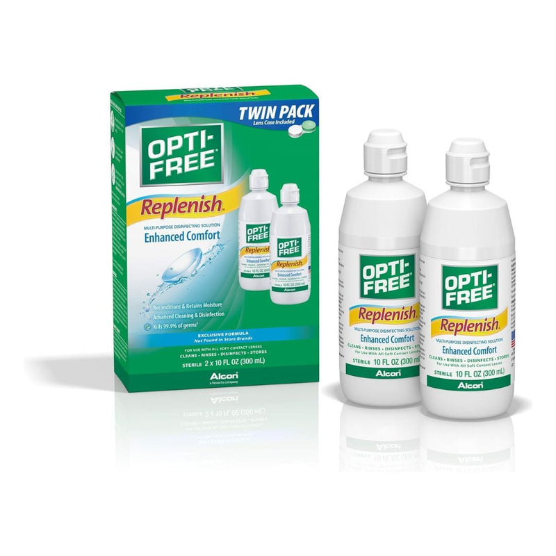 Pack of 2 Opti-Free Replenish Or Puremoist Multi-Purpose Contact Lens Solution