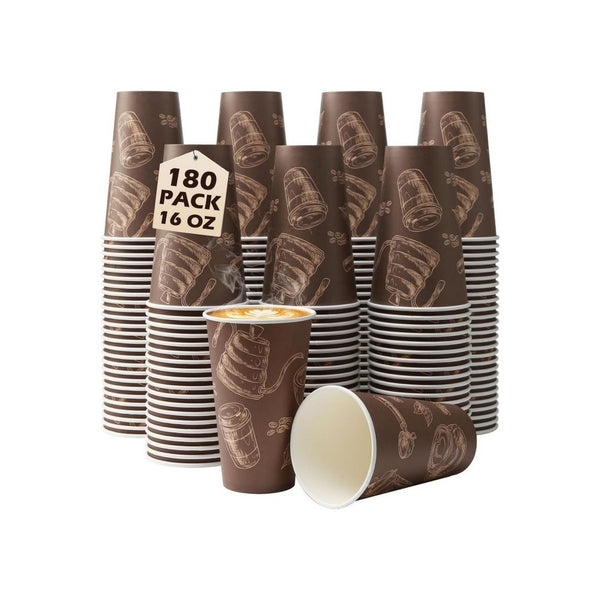 180-Pack 16 oz Paper Cups