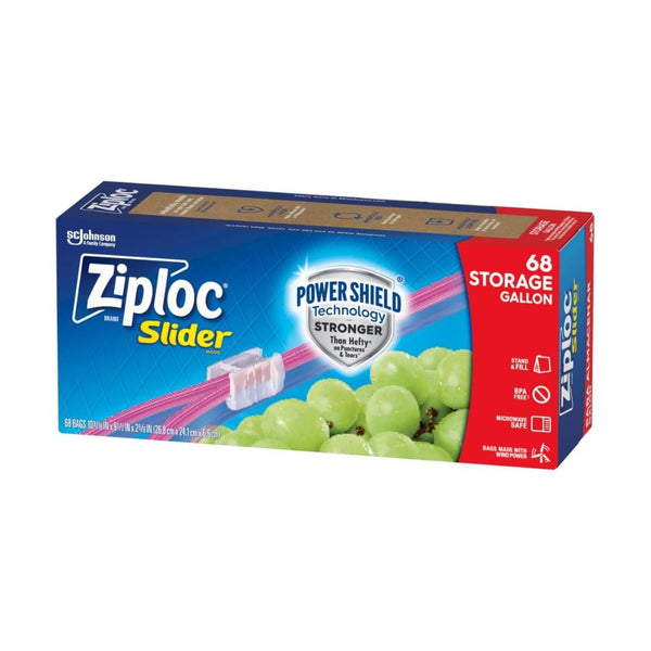 68-Count Ziploc Gallon Food Storage Slider Bags