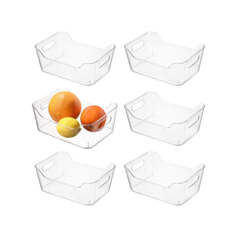 6-Pack Small Plastic Clear Storage Bins