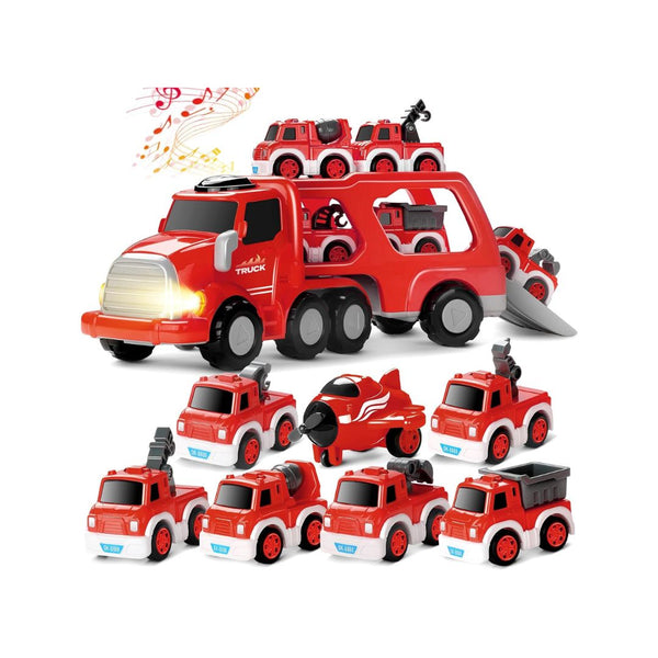 8 in 1 Carrier Fire Truck Toy Cars