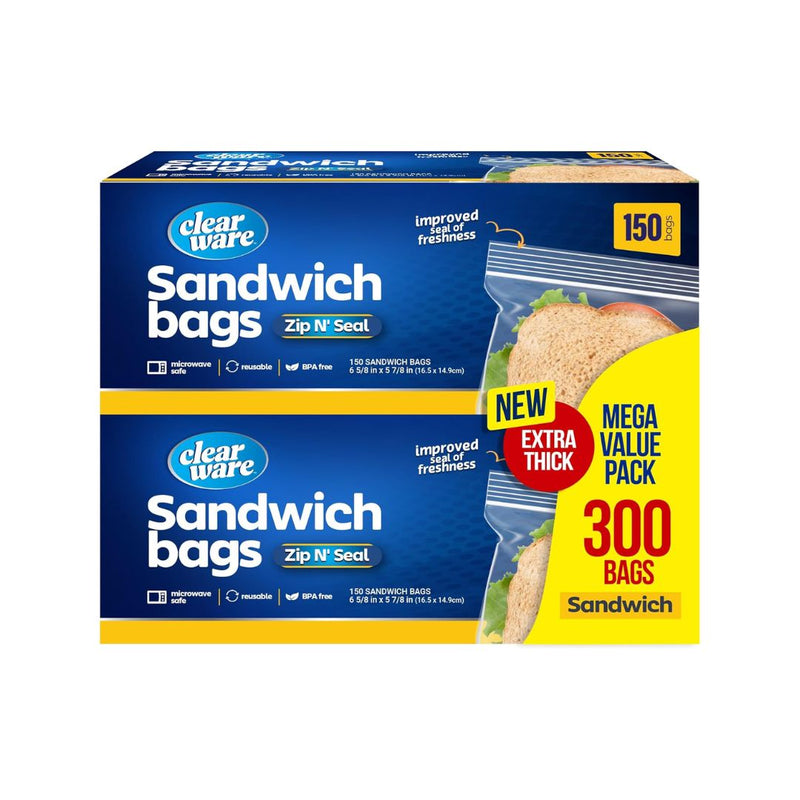 300 Resealable Plastic Food Storage Bags