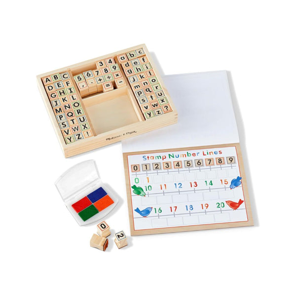 Melissa & Doug Deluxe Letters and Numbers Wooden Stamp Set With Activity Book