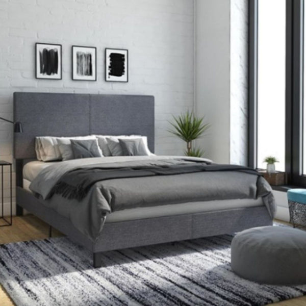 DHP Janford Upholstered Bed with Adjustable Headboard, Queen
