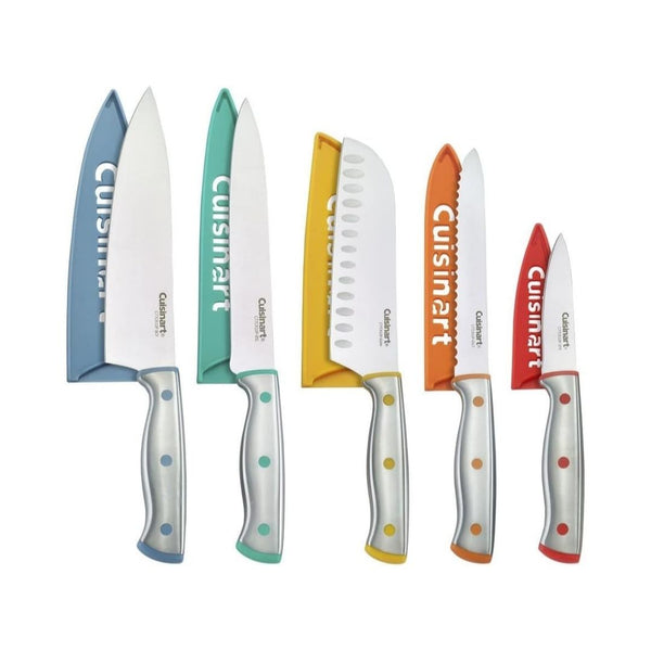 10 Piece Cuisinart Stainless Steel Color Rivet Knife Set