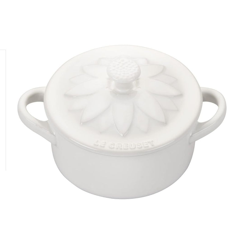 Le Creuset Stoneware Mini Round Cocotte with Flower Lid