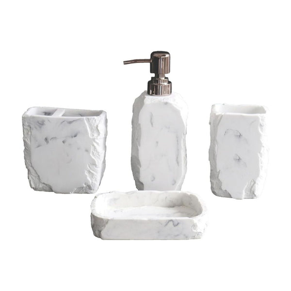 4-Pcs Marble Bathroom Accessories Set