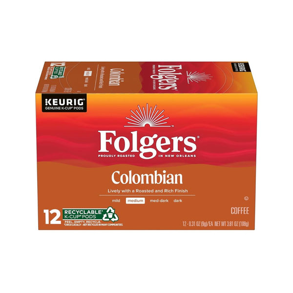 72 Keurig K-Cup Pods Folgers Colombian Medium Roast Coffee