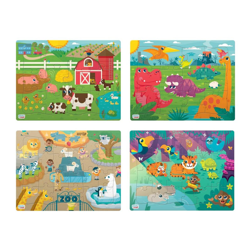 4-Pack 12 & 24 Pcs Tray Puzzles