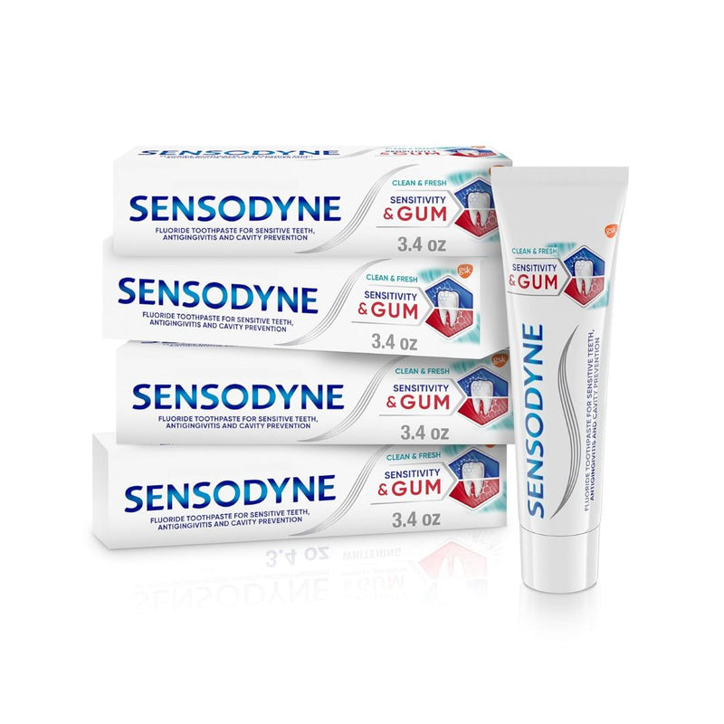 4 Pack Of Sensodyne Sensitive Clean & Fresh Gingivitis Toothpaste