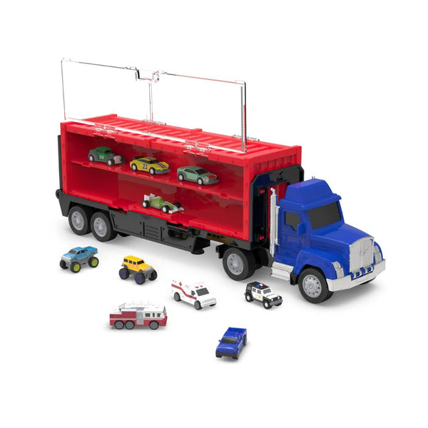 Driven by Battat 13-Piece Pocket Carrier Truck with 10 Cars Launcher and Storage