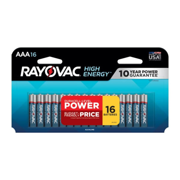 16 Rayovac High Energy Alkaline  AAA Batteries