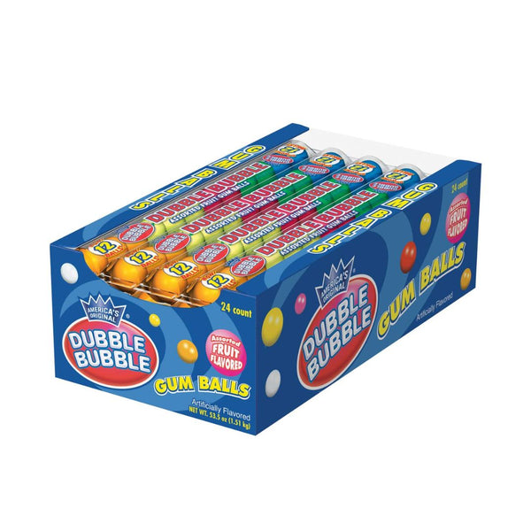 24-Pk Dubble Bubble Gumball Tubes, 12 Gumballs Per Tube