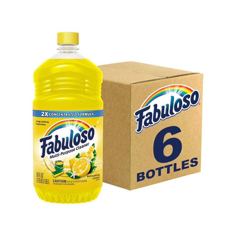 6 Bottles of Fabuloso Multi-Purpose Cleaner, Refreshing Lemon