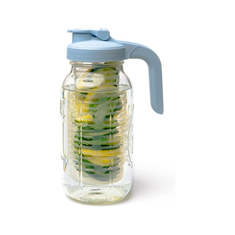 County Line Kitchen Glass Mason Jar Pitcher with Lid & Infuser