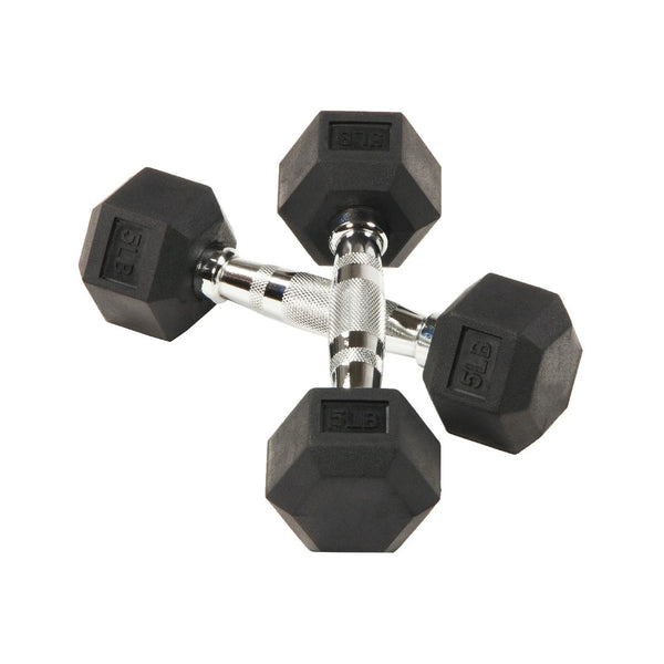 Pair of Non-Slip Grip Rubber Hex Dumbbell