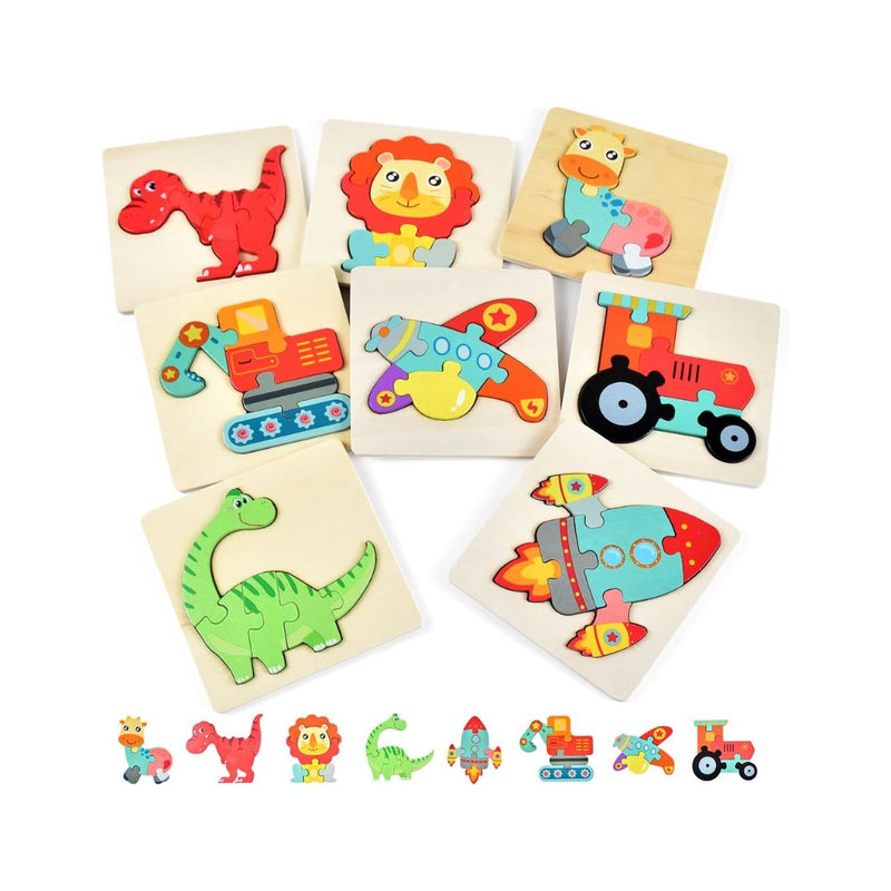 8-Pack Wooden Puzzles