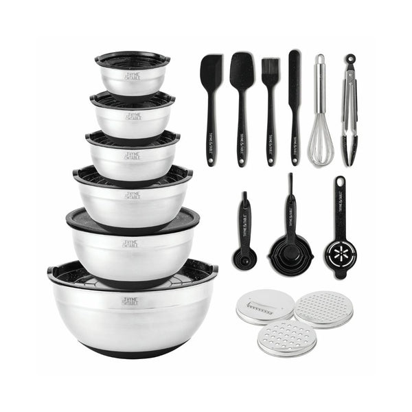 32 Piece Stainless Steel Mixing Bowls and Food Prep Set