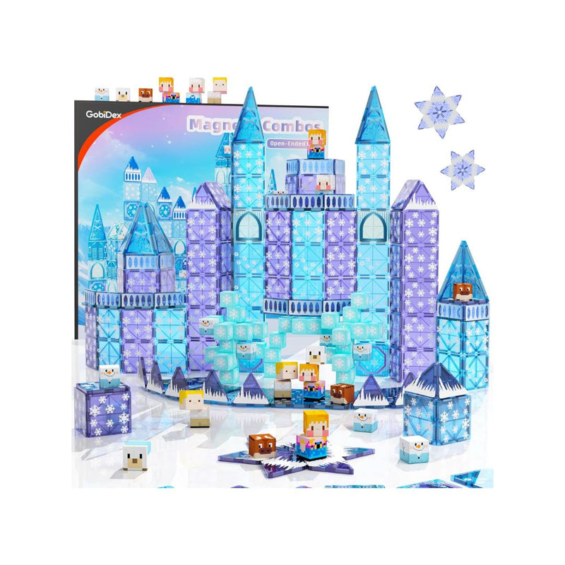 102 Pcs 2-in-1 Frozen Magnetic Tiles and Cubes