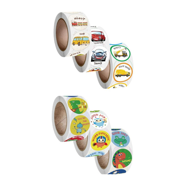 3 Rolls Motivational Stickers for Kids (1,500 Count)