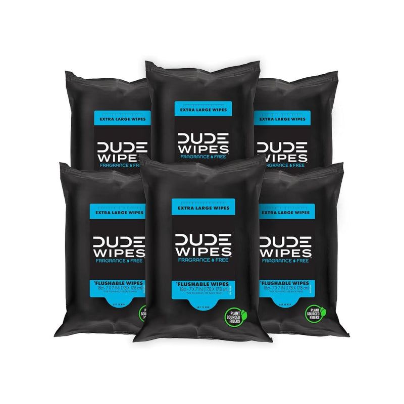 6-Pack DUDE Flushable Wipes