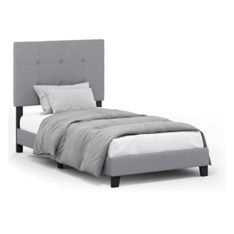 Furinno Laval Button Tufted Upholstered Platform Bed Frame, Twin