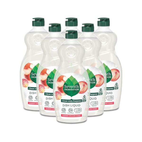 6 Bottles of Seventh Generation Dish Soap Liquid Summer Orchard Scent