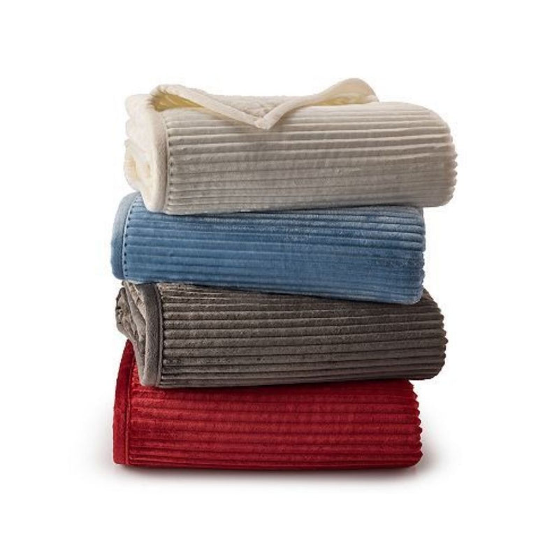 Rib Plush to Sherpa Throw Blanket (4 Colors)