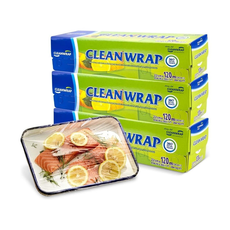 3-Pack CLEANWRAP Food Plastic Wrap