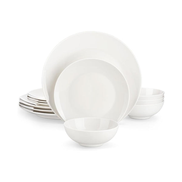 12-Pcs MALACASA Bone China Dinnerware Set