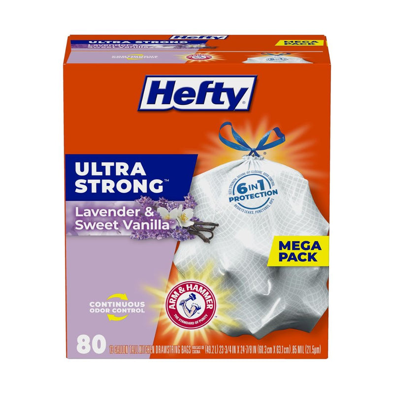 80 Hefty Ultra Strong 13 Gallon Trash Bags