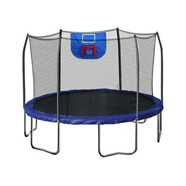 Skywalker Trampolines 12-Foot Jump N’ Dunk Trampoline with Enclosure Net