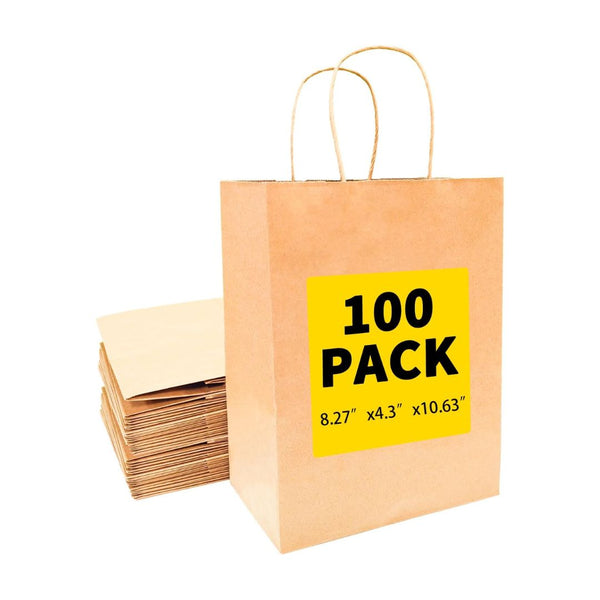 100-Pack of Kraft Paper Gift Bags