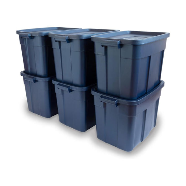 6-Pack Rubbermaid 18-Gal Plastic Stackable Storage Bins with Lids