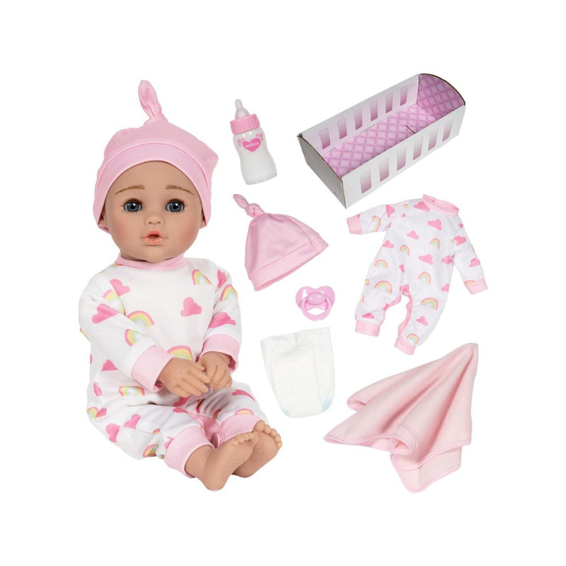 ADORA 13-Inch Baby Doll Set with Crib, Outfit & Accessories