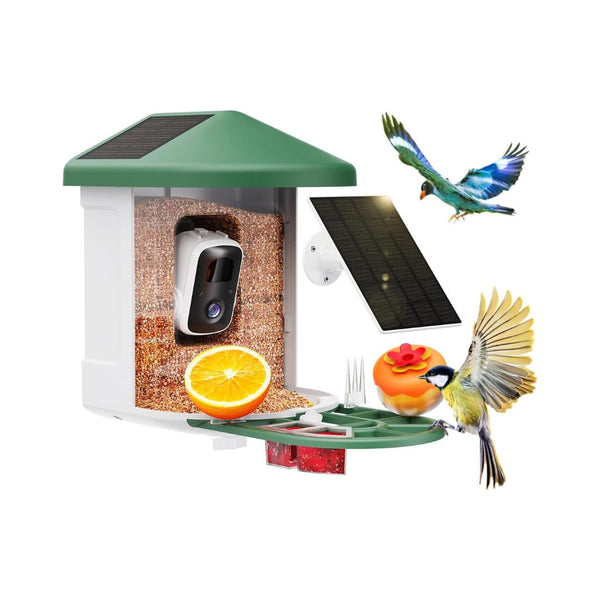 Bird Feeder with Camera with AI Identify Bird Species Solar Panel