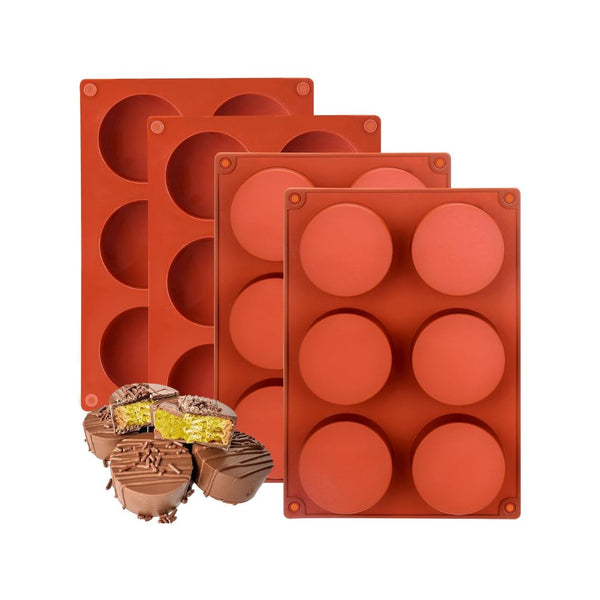 4-Pcs Round Silicone Chocolate Mold