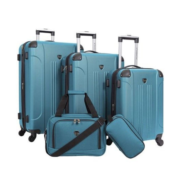 5-Piece Travelers Club Hardside Expandable Spinner Luggage Set