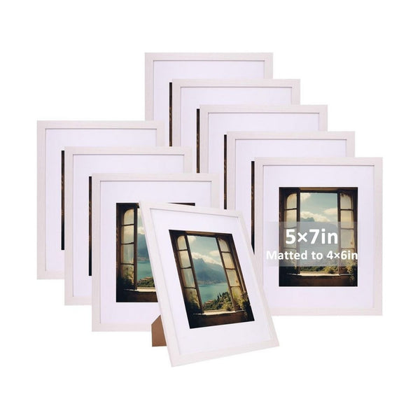 Set of 9 5x7 in Photo Frames