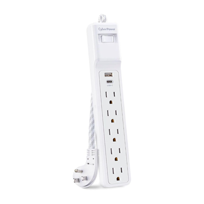 CyberPower Surge Protector, 5 Outlets, 2 USB Ports, 4 Ft Cord